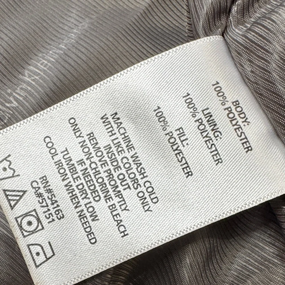 Calvin Klein velour scribble Gray and Black Patterned Puffer Vest EUC M - Picture 12 of 14